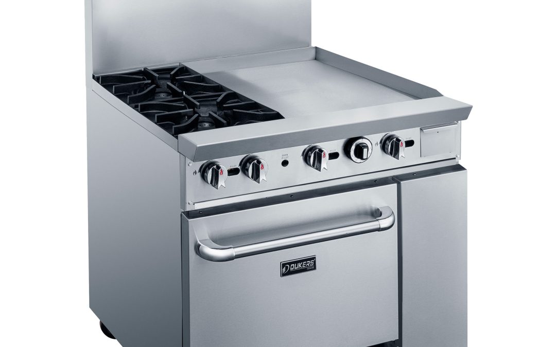 GAS RANGE WITH 2 BURNERS AND 24 IN. GRIDDLE DUKERS