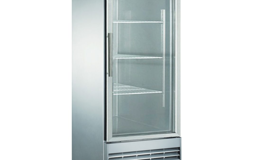 REFRIGERATOR 1 GLASS DOOR BOTTOM MOUNT DUKERS 27 FT C